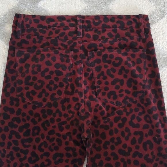 Ann Taylor Velvet High Rise Straight Leg Pant in Leopard Print - Picture 5 of 9
